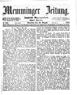 Memminger Zeitung Samstag 23. August 1873