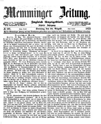 Memminger Zeitung Sonntag 24. August 1873