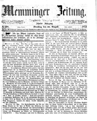 Memminger Zeitung Dienstag 26. August 1873