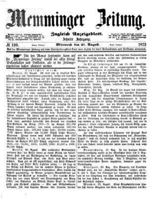 Memminger Zeitung Mittwoch 27. August 1873