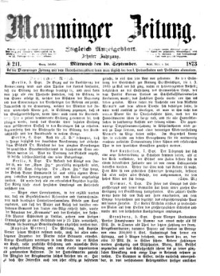 Memminger Zeitung Mittwoch 10. September 1873