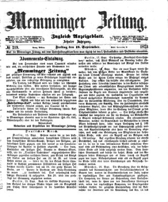 Memminger Zeitung Freitag 19. September 1873