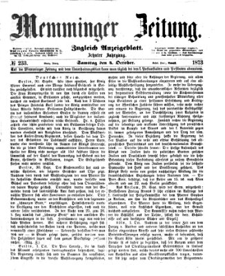 Memminger Zeitung Samstag 4. Oktober 1873