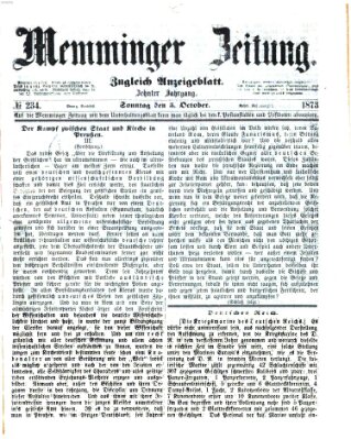 Memminger Zeitung Sonntag 5. Oktober 1873