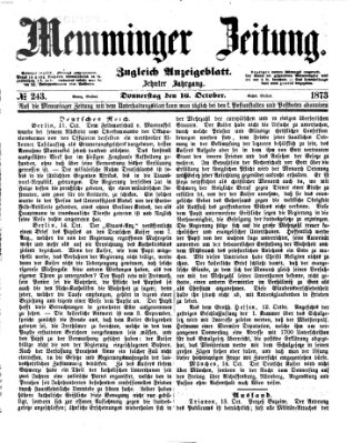 Memminger Zeitung Donnerstag 16. Oktober 1873