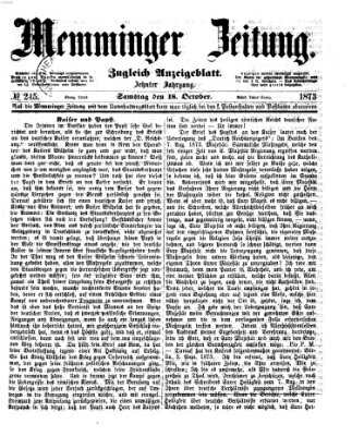 Memminger Zeitung Samstag 18. Oktober 1873