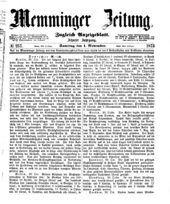 Memminger Zeitung Samstag 1. November 1873