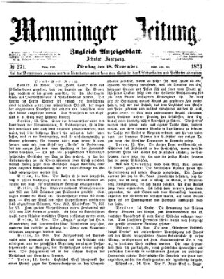 Memminger Zeitung Dienstag 18. November 1873