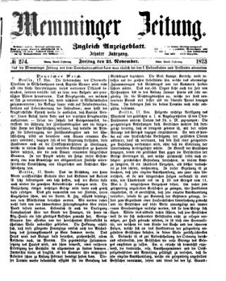 Memminger Zeitung Freitag 21. November 1873