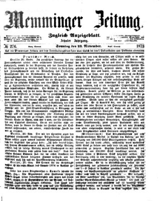 Memminger Zeitung Sonntag 23. November 1873