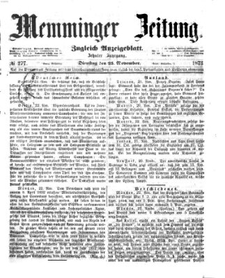 Memminger Zeitung Dienstag 25. November 1873