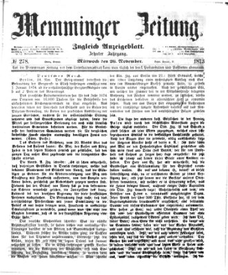 Memminger Zeitung Mittwoch 26. November 1873