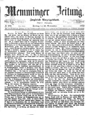 Memminger Zeitung Freitag 28. November 1873