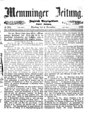 Memminger Zeitung Dienstag 2. Dezember 1873