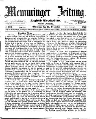 Memminger Zeitung Mittwoch 10. Dezember 1873