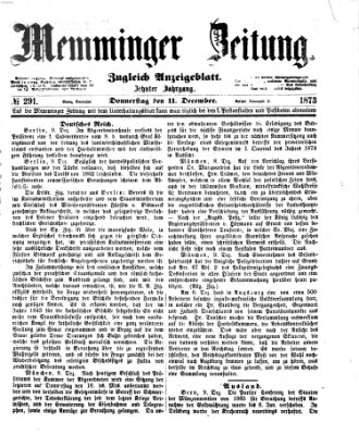 Memminger Zeitung Donnerstag 11. Dezember 1873