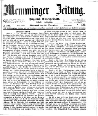 Memminger Zeitung Mittwoch 31. Dezember 1873