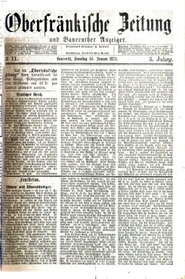 Oberfränkische Zeitung und Bayreuther Anzeiger (Bayreuther Anzeiger) Sonntag 14. Januar 1872