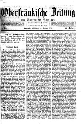 Oberfränkische Zeitung und Bayreuther Anzeiger (Bayreuther Anzeiger) Mittwoch 24. Januar 1872