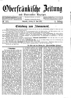 Oberfränkische Zeitung und Bayreuther Anzeiger (Bayreuther Anzeiger) Freitag 28. Juni 1872