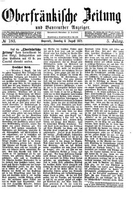 Oberfränkische Zeitung und Bayreuther Anzeiger (Bayreuther Anzeiger) Sonntag 4. August 1872