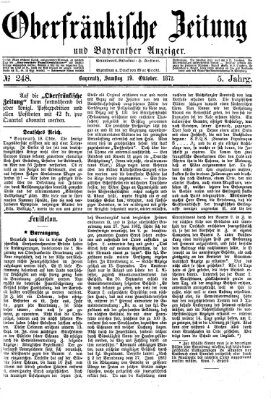 Oberfränkische Zeitung und Bayreuther Anzeiger (Bayreuther Anzeiger) Samstag 19. Oktober 1872