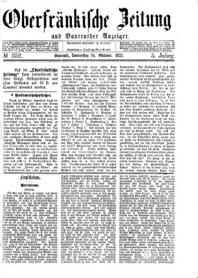 Oberfränkische Zeitung und Bayreuther Anzeiger (Bayreuther Anzeiger) Donnerstag 24. Oktober 1872