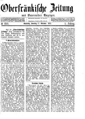 Oberfränkische Zeitung und Bayreuther Anzeiger (Bayreuther Anzeiger) Sonntag 27. Oktober 1872