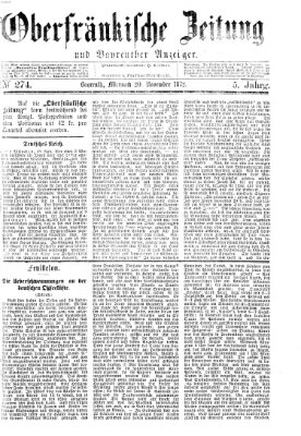 Oberfränkische Zeitung und Bayreuther Anzeiger (Bayreuther Anzeiger) Mittwoch 20. November 1872