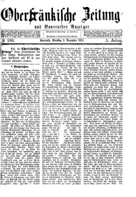 Oberfränkische Zeitung und Bayreuther Anzeiger (Bayreuther Anzeiger) Dienstag 3. Dezember 1872