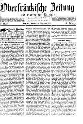 Oberfränkische Zeitung und Bayreuther Anzeiger (Bayreuther Anzeiger) Samstag 14. Dezember 1872