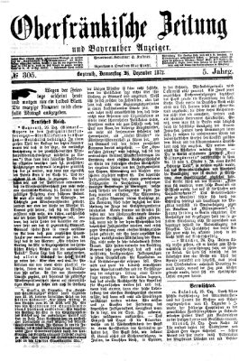 Oberfränkische Zeitung und Bayreuther Anzeiger (Bayreuther Anzeiger) Donnerstag 26. Dezember 1872