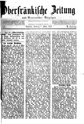 Oberfränkische Zeitung und Bayreuther Anzeiger (Bayreuther Anzeiger) Sonntag 2. März 1873