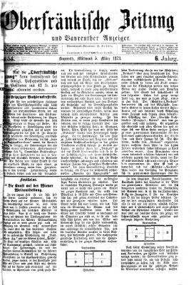 Oberfränkische Zeitung und Bayreuther Anzeiger (Bayreuther Anzeiger) Mittwoch 5. März 1873