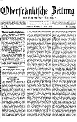 Oberfränkische Zeitung und Bayreuther Anzeiger (Bayreuther Anzeiger) Dienstag 25. März 1873