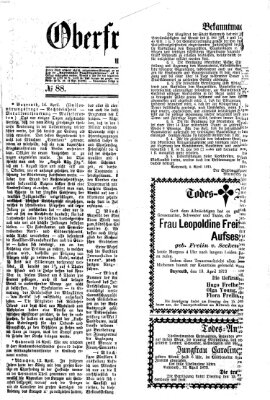 Oberfränkische Zeitung und Bayreuther Anzeiger (Bayreuther Anzeiger) Montag 14. April 1873