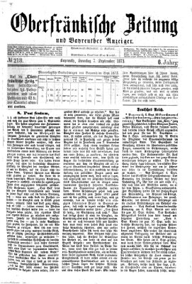 Oberfränkische Zeitung und Bayreuther Anzeiger (Bayreuther Anzeiger) Sonntag 7. September 1873