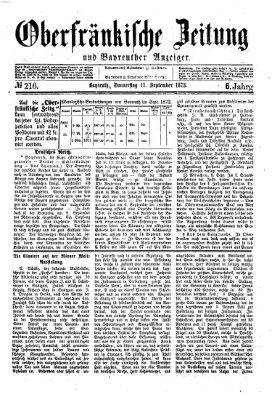 Oberfränkische Zeitung und Bayreuther Anzeiger (Bayreuther Anzeiger) Donnerstag 11. September 1873