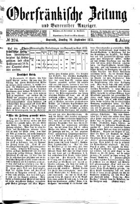 Oberfränkische Zeitung und Bayreuther Anzeiger (Bayreuther Anzeiger) Samstag 20. September 1873