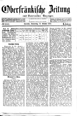 Oberfränkische Zeitung und Bayreuther Anzeiger (Bayreuther Anzeiger) Donnerstag 23. Oktober 1873