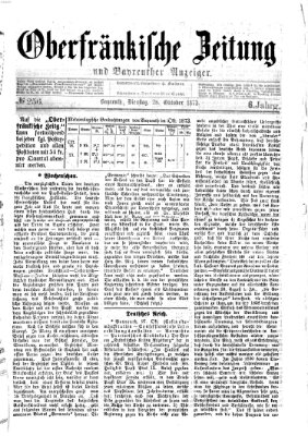Oberfränkische Zeitung und Bayreuther Anzeiger (Bayreuther Anzeiger) Dienstag 28. Oktober 1873