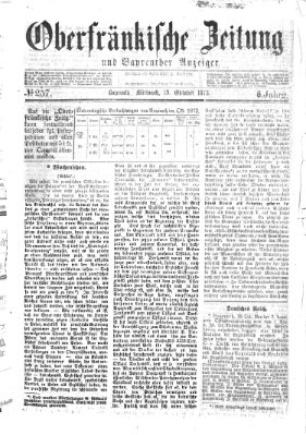 Oberfränkische Zeitung und Bayreuther Anzeiger (Bayreuther Anzeiger) Mittwoch 29. Oktober 1873