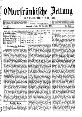 Oberfränkische Zeitung und Bayreuther Anzeiger (Bayreuther Anzeiger) Freitag 14. November 1873