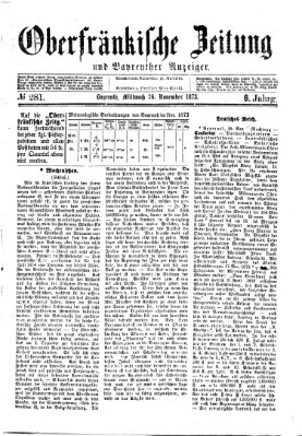 Oberfränkische Zeitung und Bayreuther Anzeiger (Bayreuther Anzeiger) Mittwoch 26. November 1873