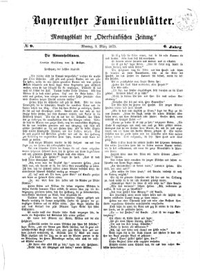 Bayreuther Familienblätter (Bayreuther Anzeiger) Montag 3. März 1873