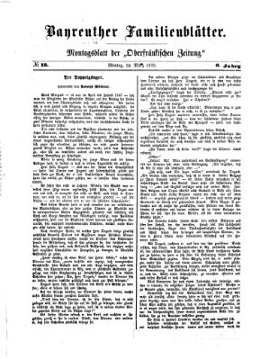 Bayreuther Familienblätter (Bayreuther Anzeiger) Montag 24. März 1873