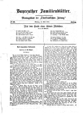 Bayreuther Familienblätter (Bayreuther Anzeiger) Montag 12. Mai 1873