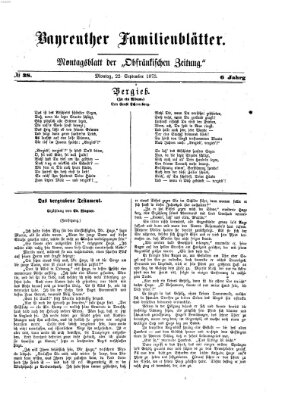 Bayreuther Familienblätter (Bayreuther Anzeiger) Montag 22. September 1873