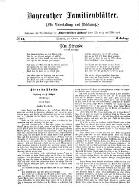 Bayreuther Familienblätter (Bayreuther Anzeiger) Mittwoch 29. Oktober 1873