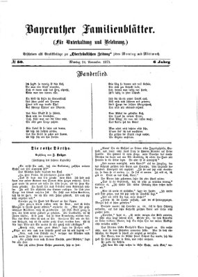 Bayreuther Familienblätter (Bayreuther Anzeiger) Montag 24. November 1873